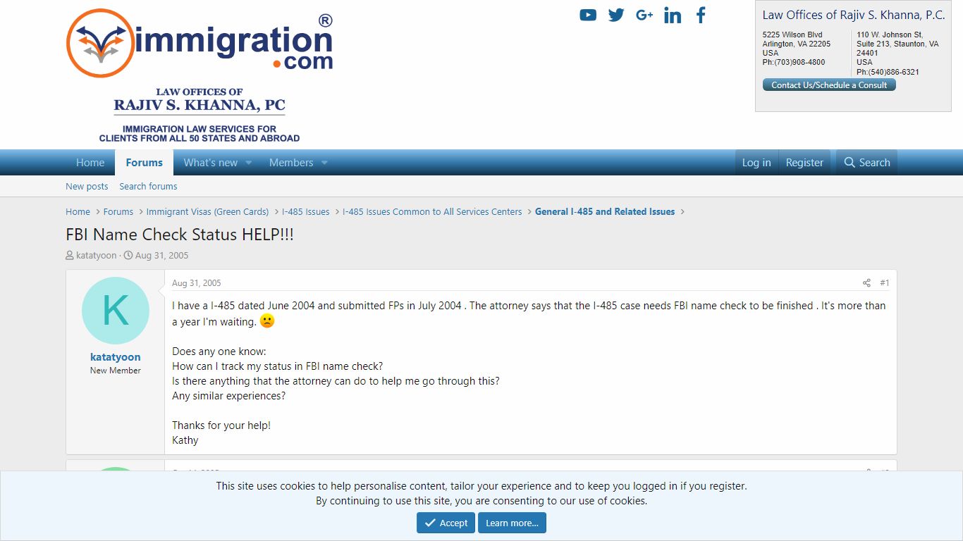 FBI Name Check Status HELP!!! - forums.immigration.com
